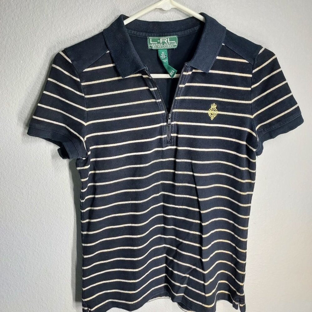 Lauren Active by Ralph Lauren - Black & Gold  - Short Sleeve - Medium